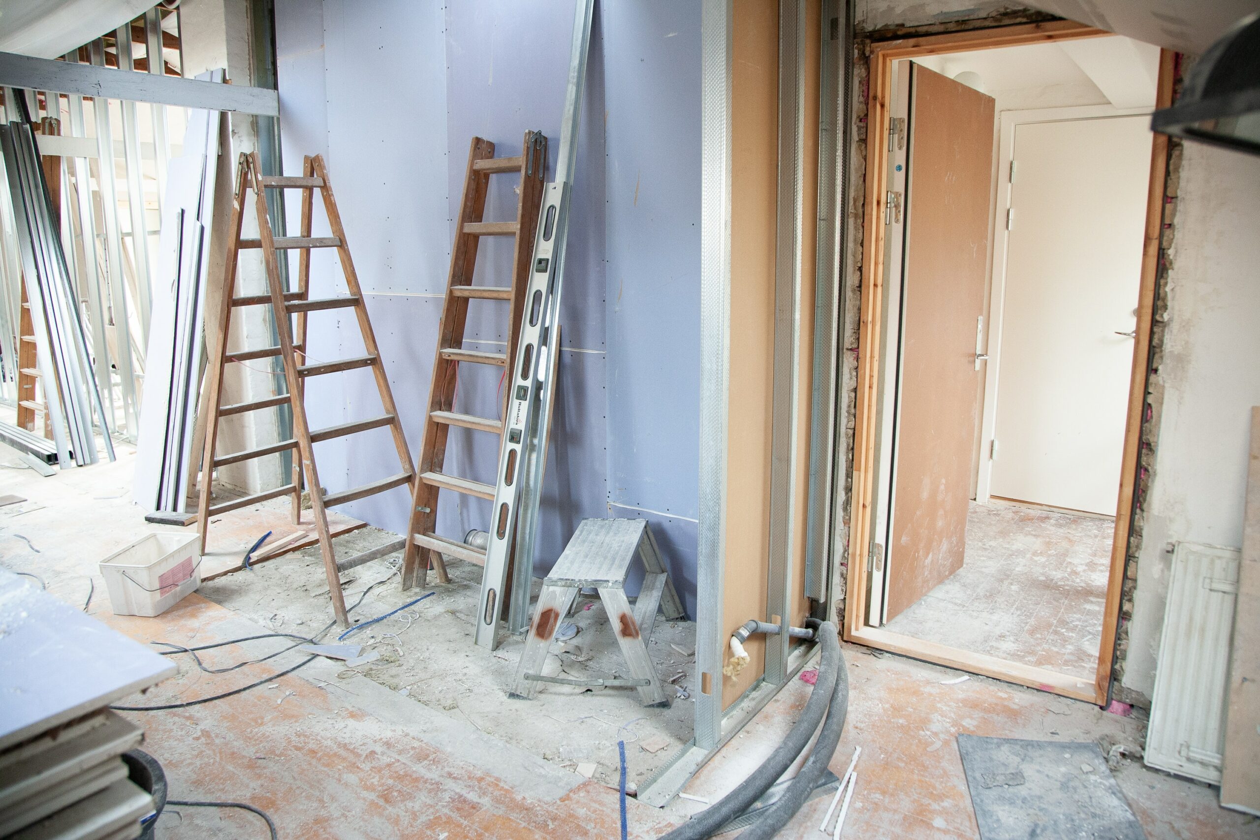 Bedroom under construction.