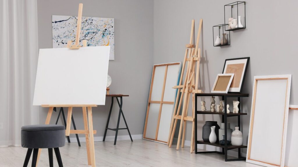painting room with easels hobby room