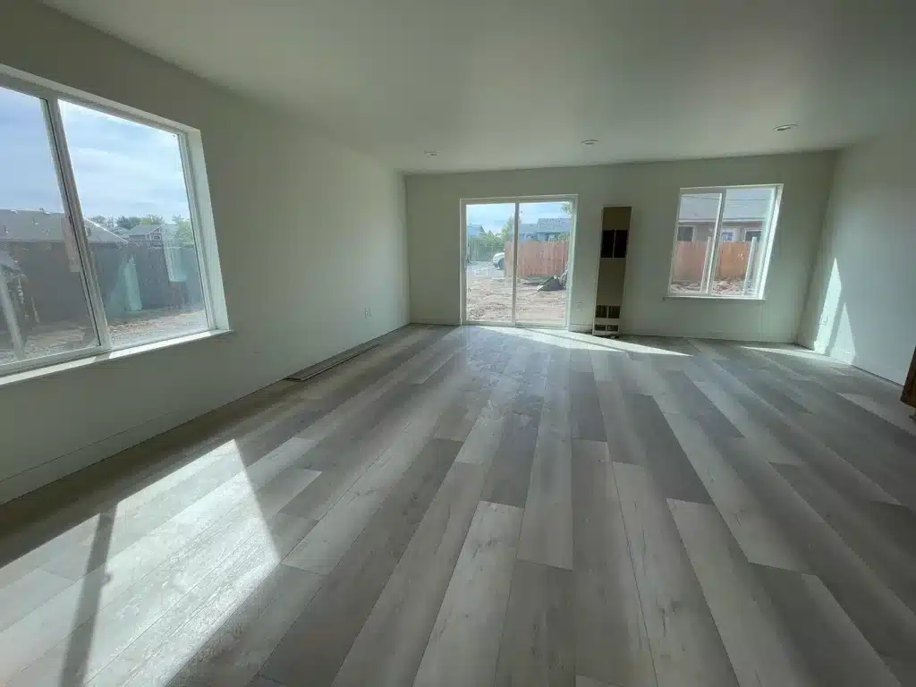 Living room layout in McMinnville duplex construction